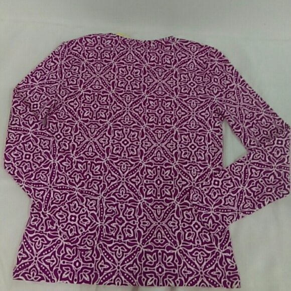 NWT Jones New York Floral Fuschia And White Print Top PM - Picture 3 of 3